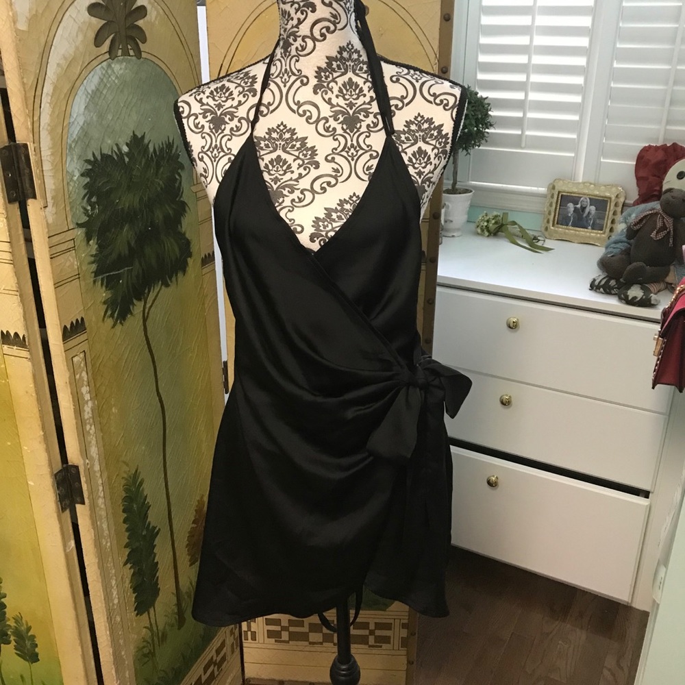 Pretty Little Thing Black satin dress